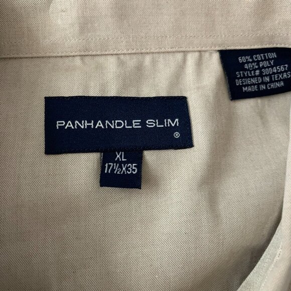 Panhandle Slim Button Down Western Shirt XL Beige Camel Long Sleeve One Point - Picture 6 of 6